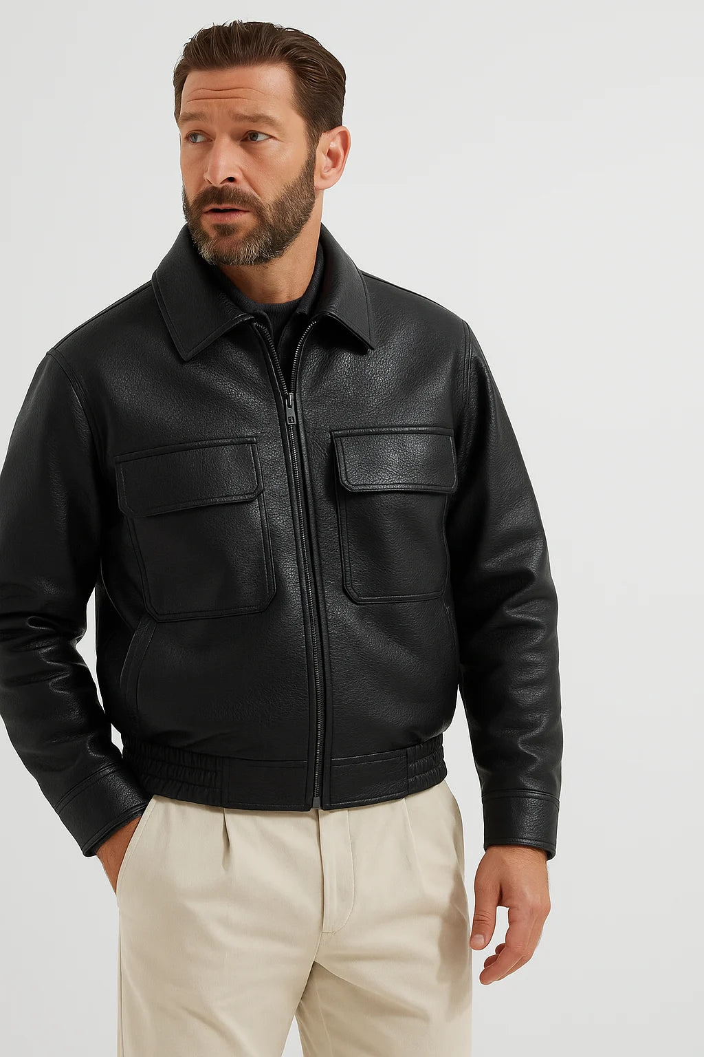 IMPERIAL BLACK LEATHER JACKET