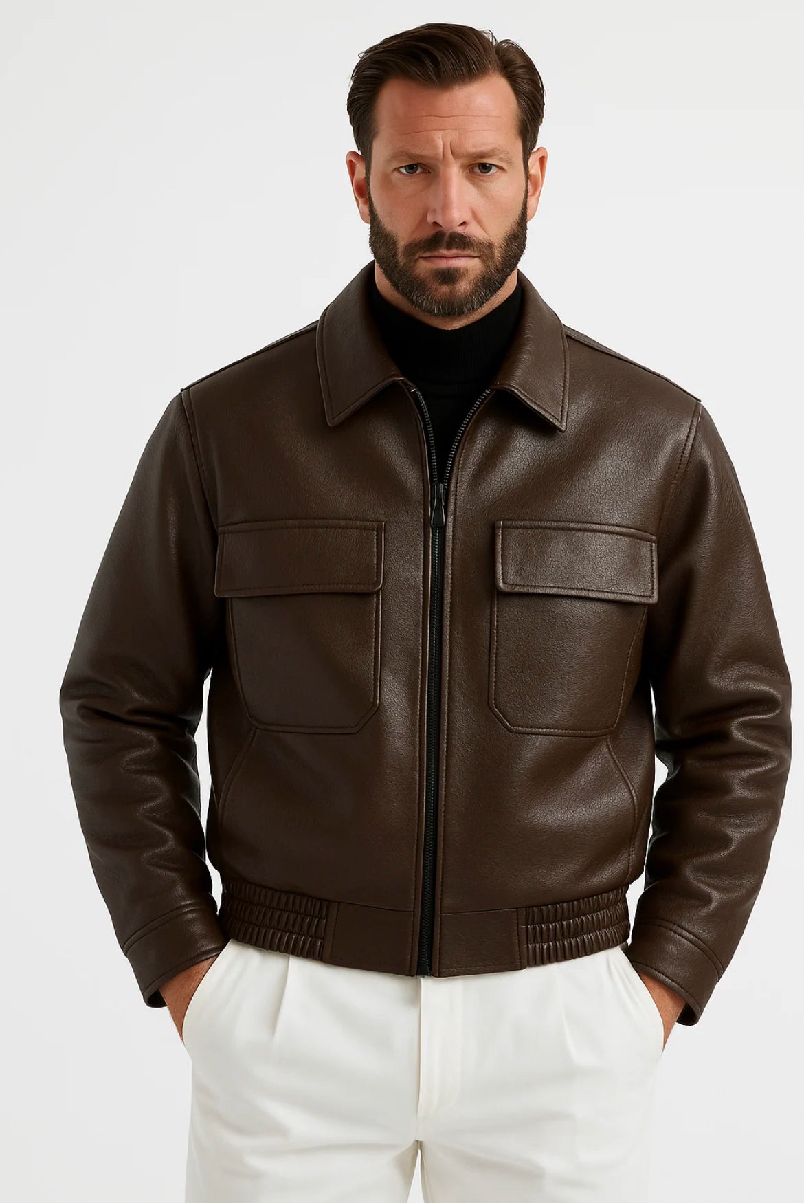 IMPERIAL BROWN LEATHER JACKET