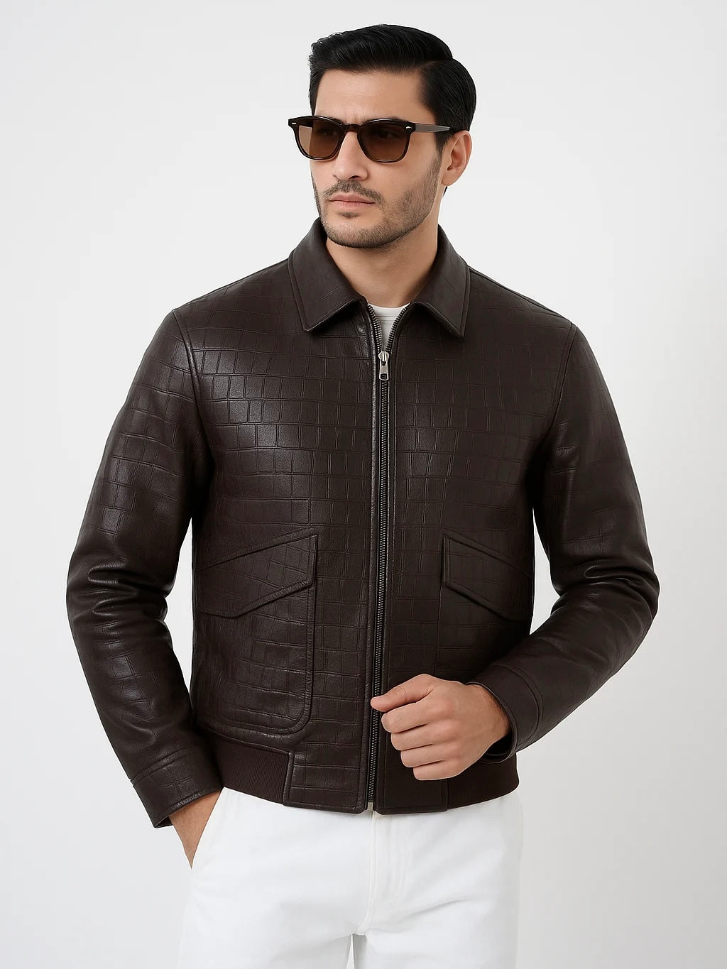 CHELSEA BROWN LEATHER JACKET